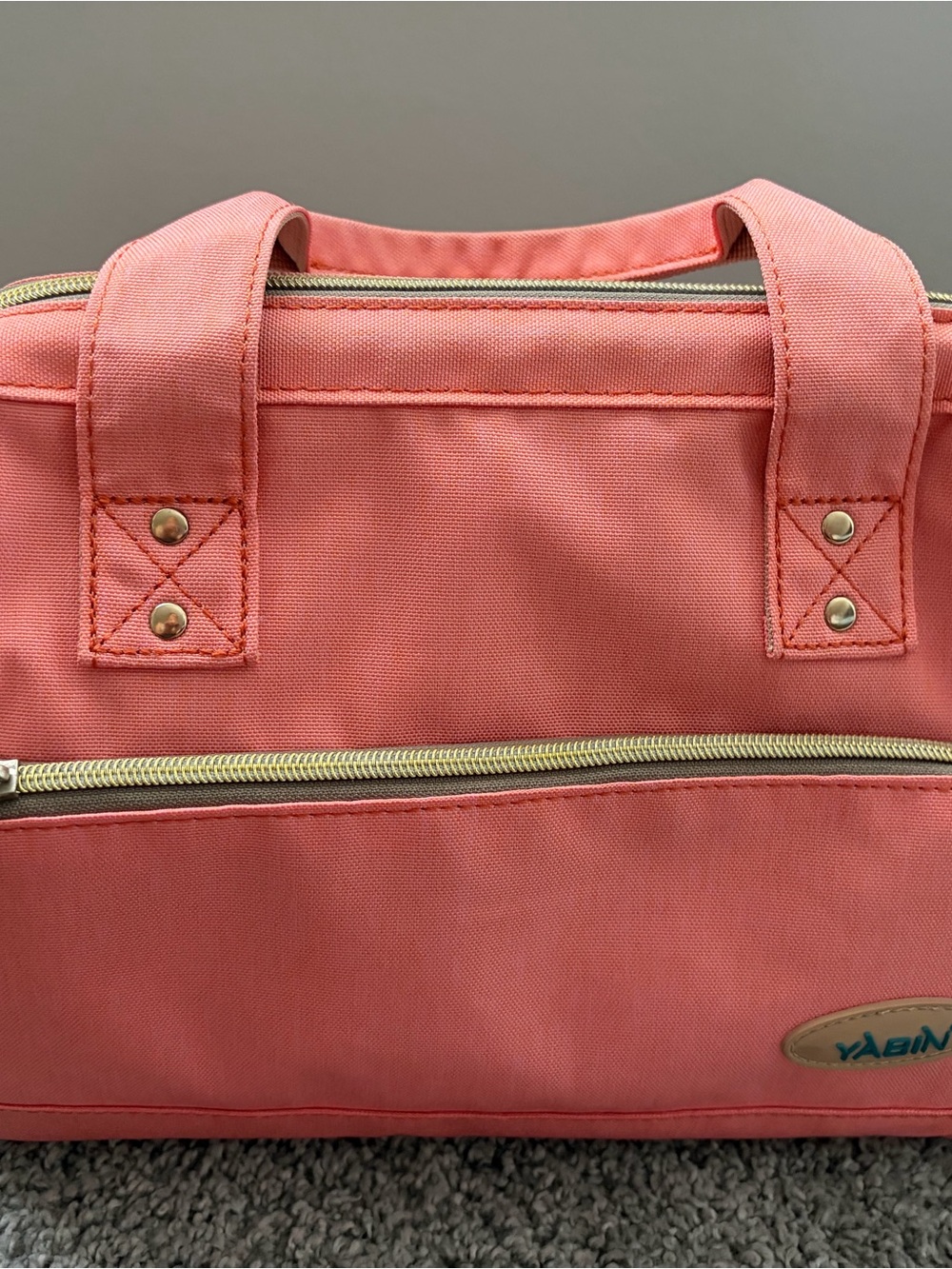 Coral Canvas Tote Bag - Baby Diaper Bag